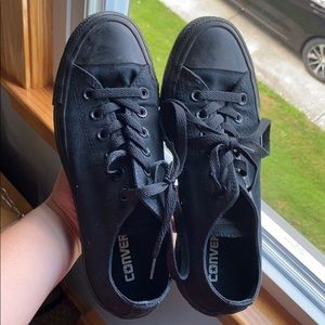All Black low top converse